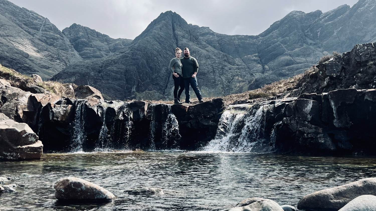 couple at Fairy Pools Isle of Skye tour photography